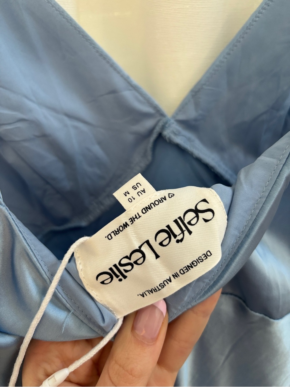Selfie Leslie Light Blue Satin Slip Gown - Picture 3 of 5